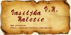 Vasiljka Maletić vizit kartica